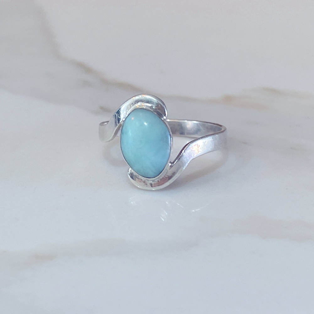 925 Sterling silver and Larimar ring